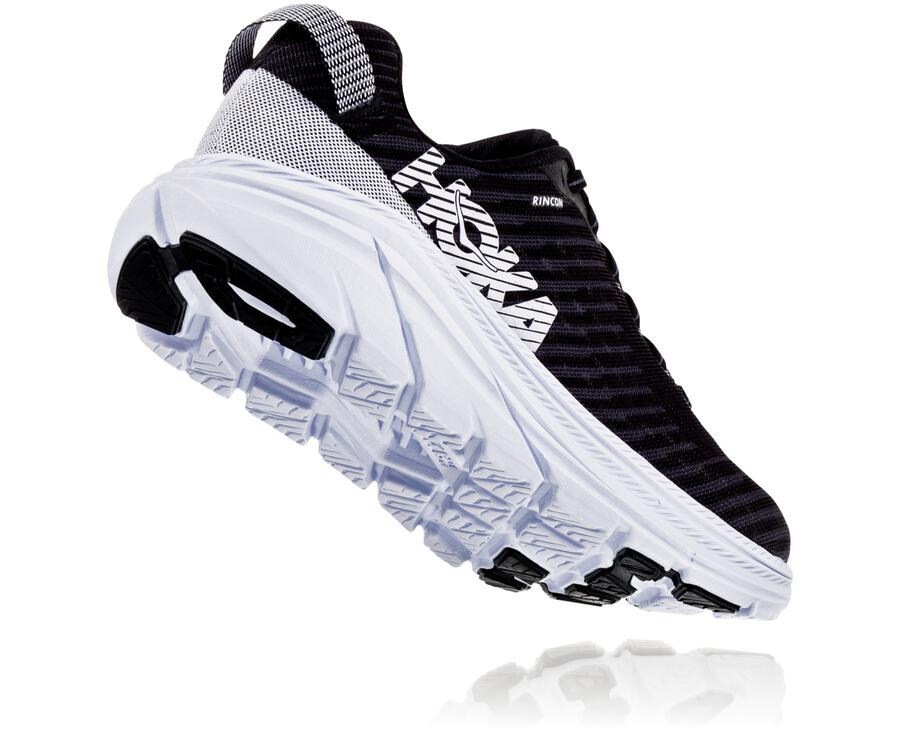 Hoka One One Mens Running Shoes - Rincon - Black/White - XBKL14265